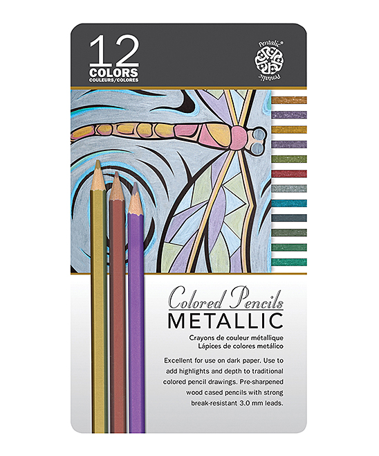 Pentalic  Writing Utensils  - 12-Ct. Metallic Colored Pencil Set