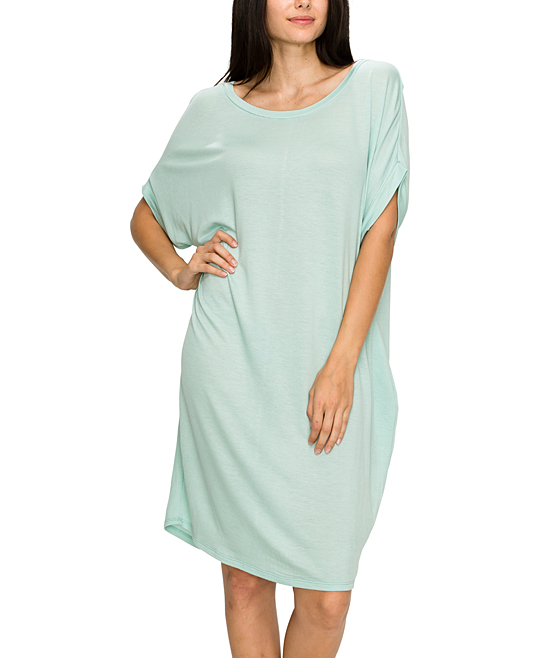 Made by Johnny Women's Casual Dresses MINT - Mint Pocket Shift Dress - Women & Juniors
