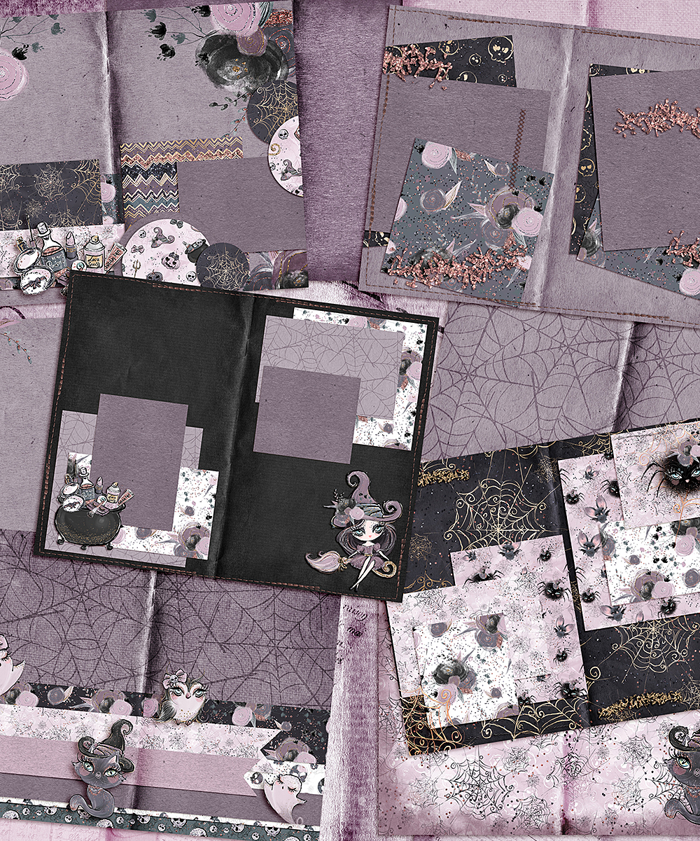 Gothic Dolls Journal Scrapbook Layout Page Set