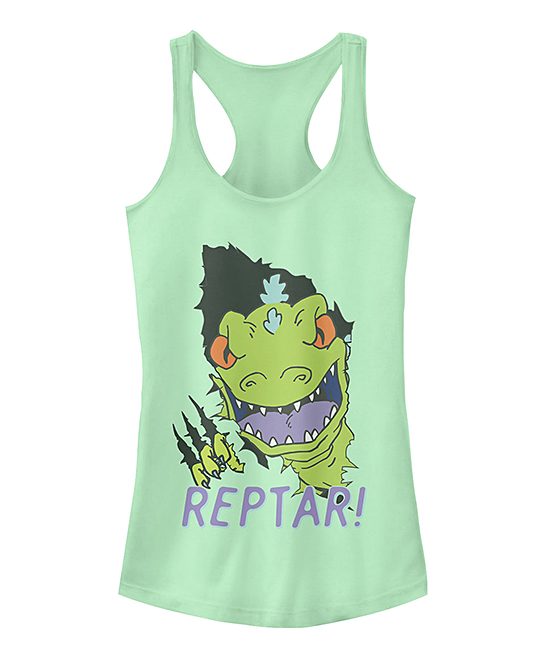 Fifth Sun Women's Tank Tops MINT - Mint 'Reptar!' Racerback Tank - Women & Juniors
