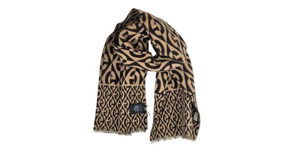 Gucci Women's Beige / Brown Privilege Diamond Wool / Cotton GG Rhombus Scarf 595720 9764