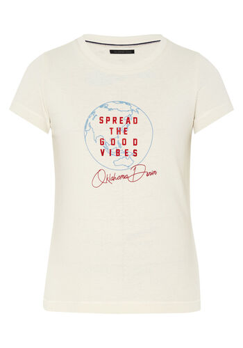 Oklahoma Jeans T-Shirt Kara Girls, T-Shirt, Regular Fit, GOTS, 11-0701 Whisp White, 170/176