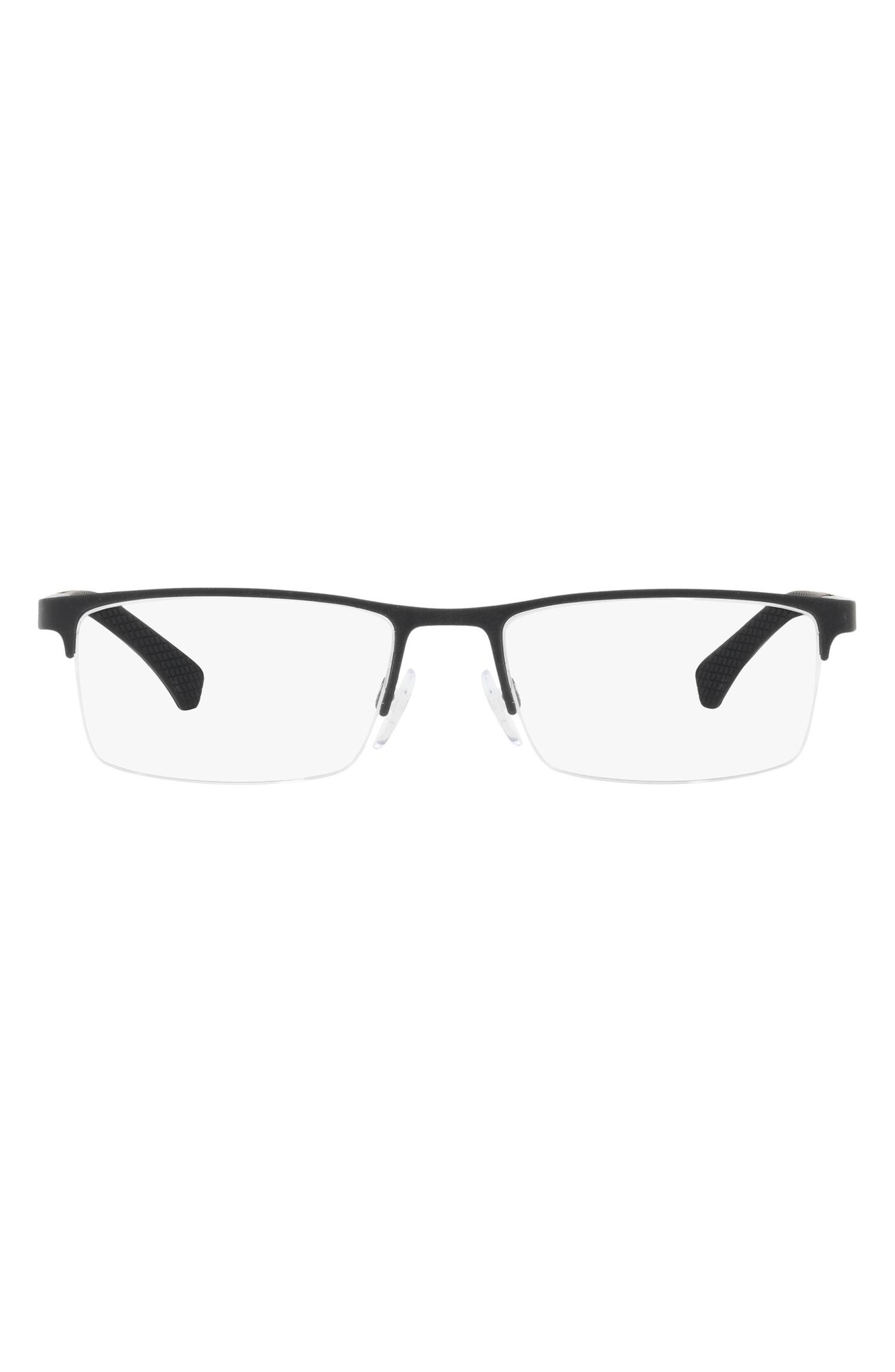 Emporio Armani EA1041 3323 55 Rubber Brown Man Rectangle Eyeglasses