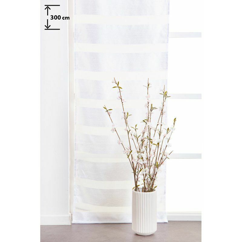 Panneau Japonais 60 X 300 Cm à Scratch Grande Hauteur Effet Naturel Bandes Horizontales Tissées Blanc Blanc - Blanc