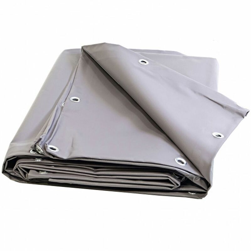 Toile Pergola Et Tonnelle 680g /m² - Bâche Protection Grise 6x8 M