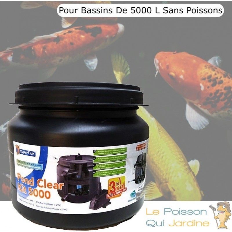 Filtre Complet Avec UV 9W, Pompe Pour Bassins De 5000 L, Sans Poissons