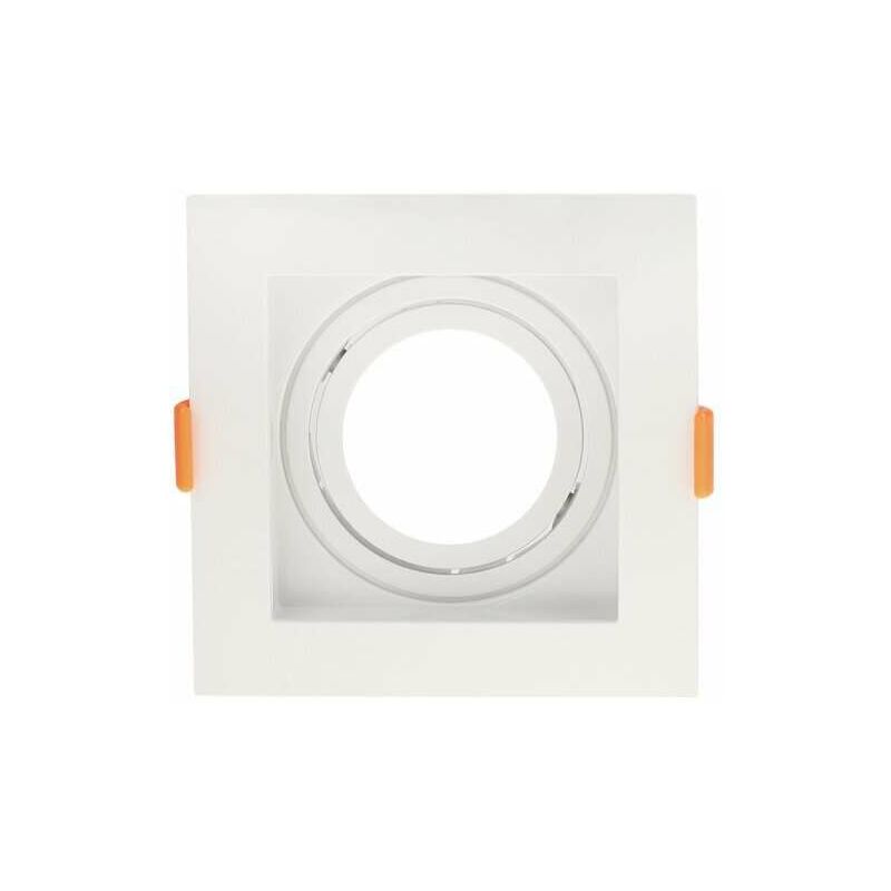 Support De Spot Fixe GU10/MR16 Carré Blanc 102x102mm