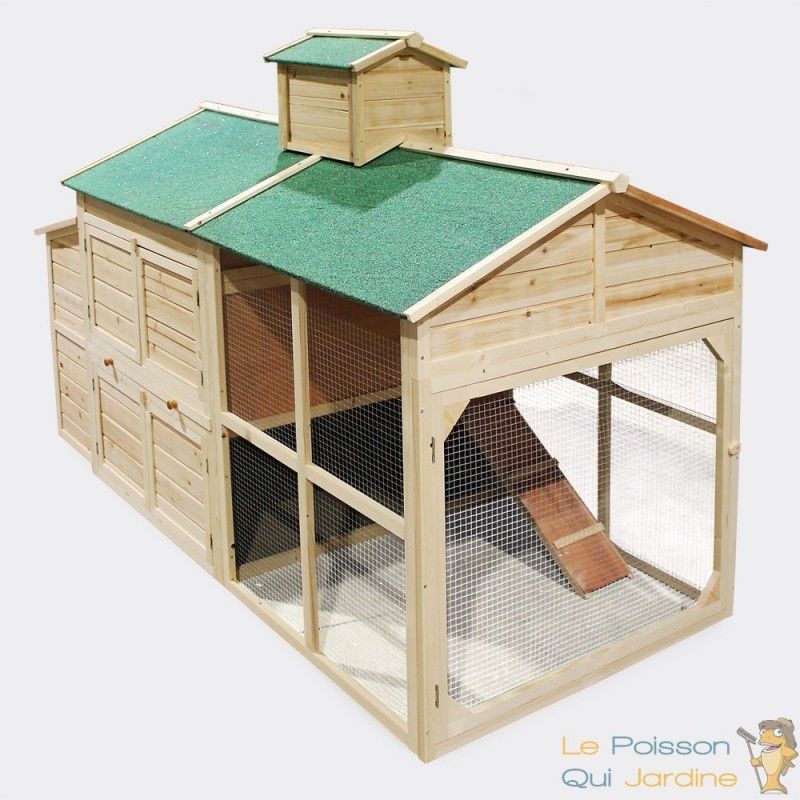 Clapier Forme De Maison - Pour Rongeurs - En Bois Épicéa - 195 Cm