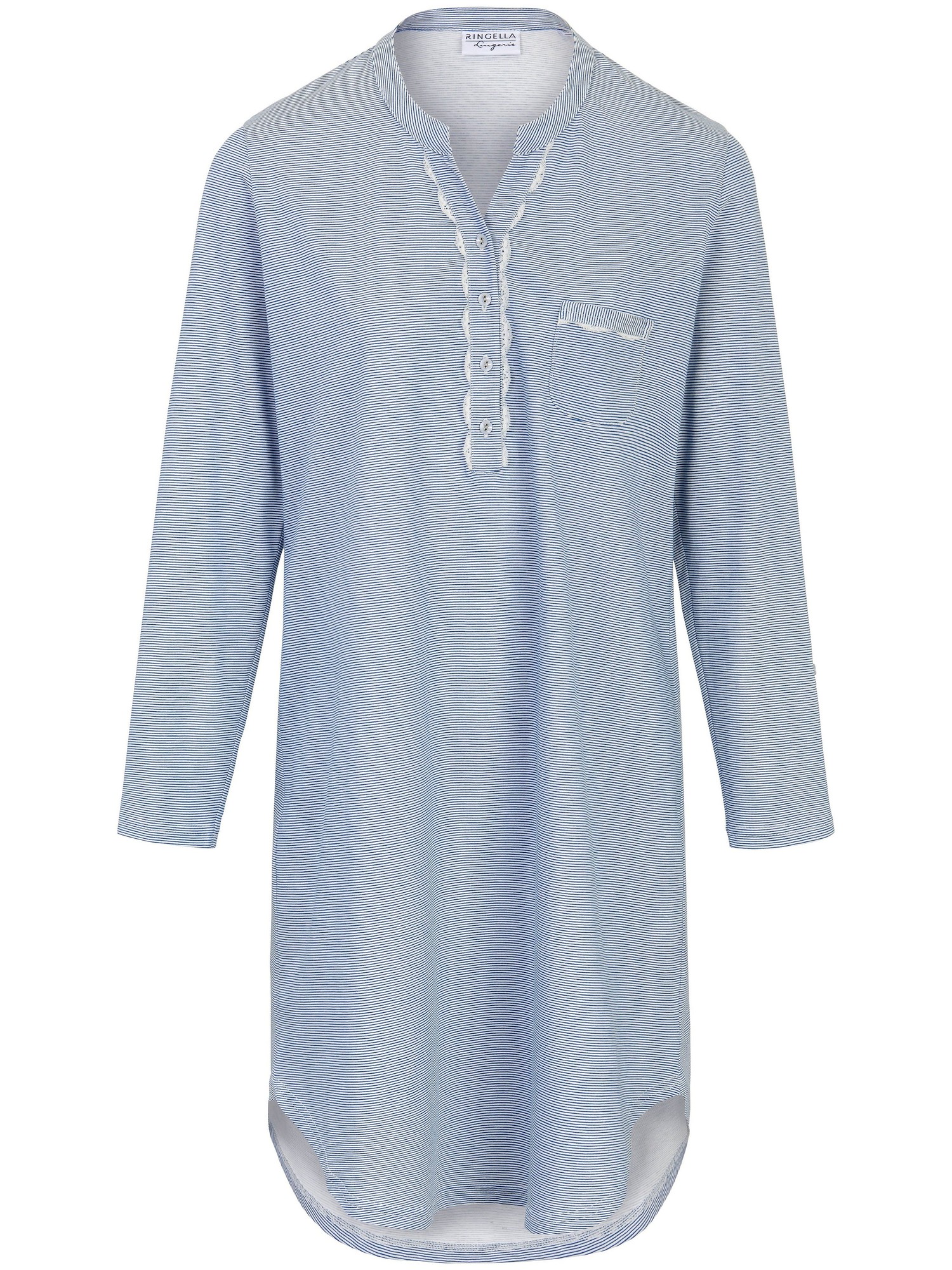 La Chemise Nuit 100% Coton  Ringella Bleu Taille 38
