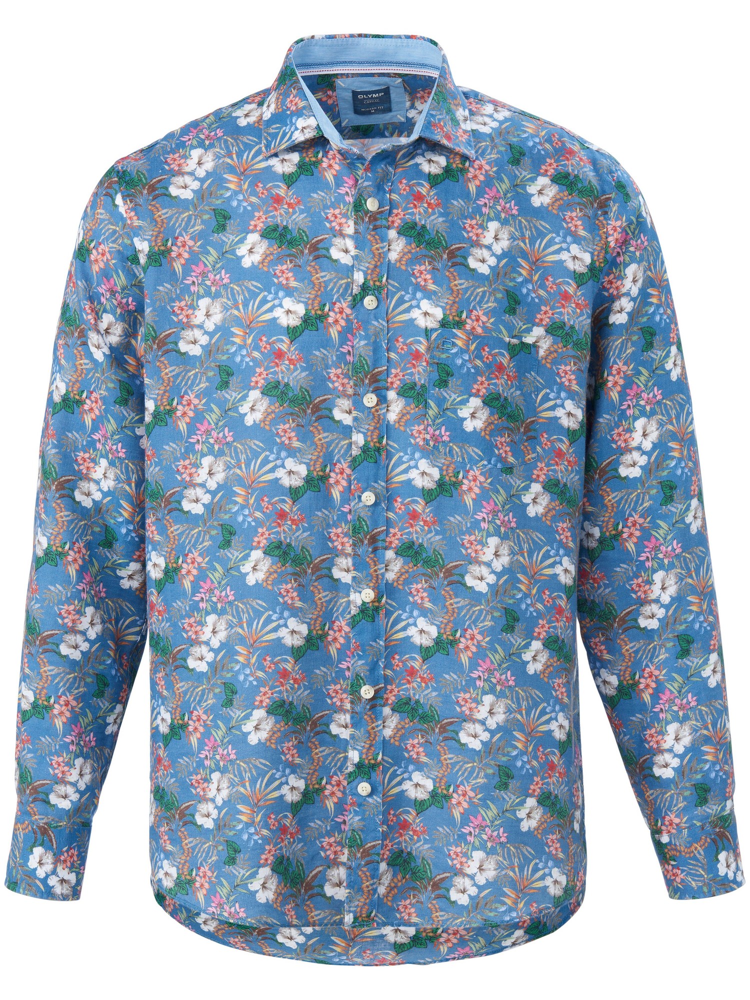 La Chemise 100% Lin  Olymp Bleu Taille 45/46