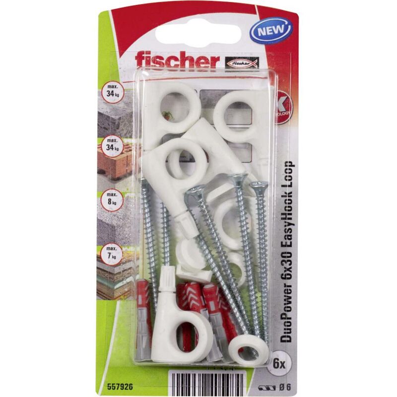 Fischer 557926 DuoPower EasyHook Assorted Dowels High-load Fibre Glass