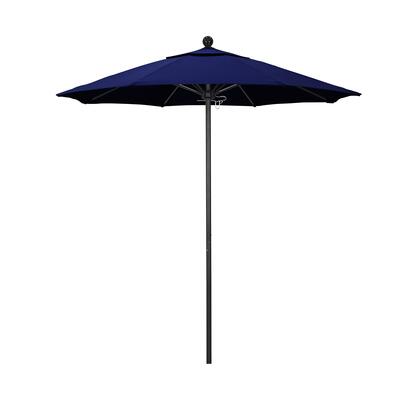 Venture Collection ALTO758302-5499 7.5' Patio Umbrella with Black Aluminum Pole Fiberglass Ribs Push Lift with Sunbrella 1A True Blue