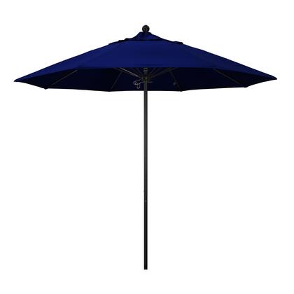 Venture Collection ALTO908302-5499 9' Patio Umbrella with Black Aluminum Pole Fiberglass Ribs Push Lift with Sunbrella 1A True Blue