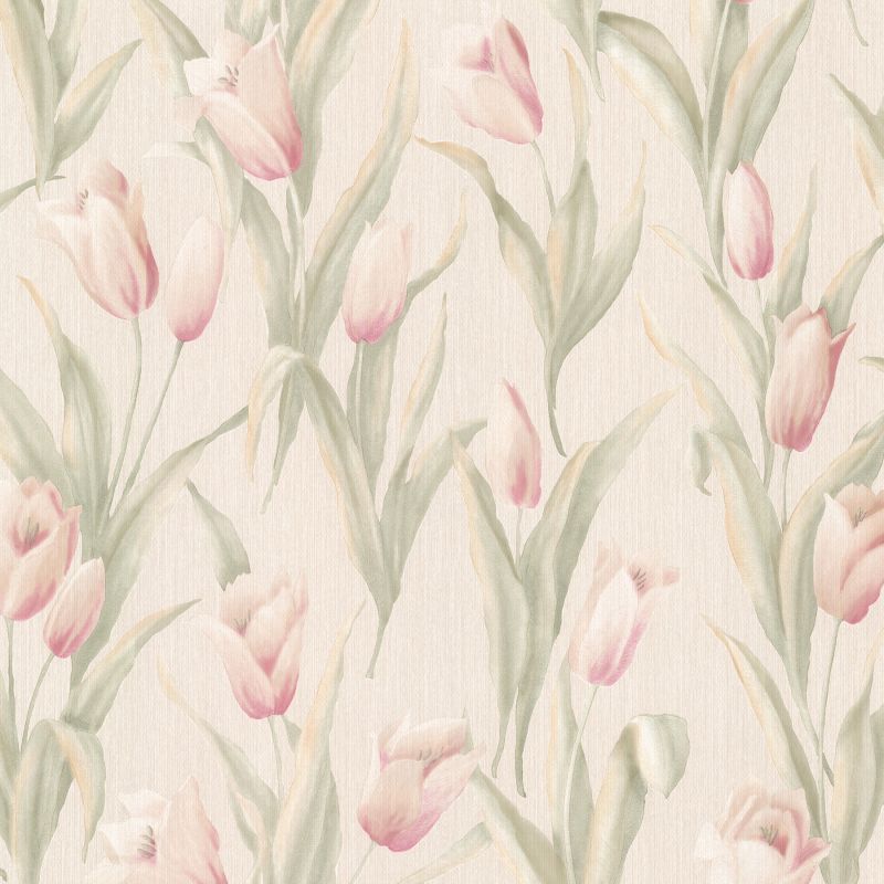 Brewster 347-20140 Denning Beige Satin Tulip Texture Wallpaper