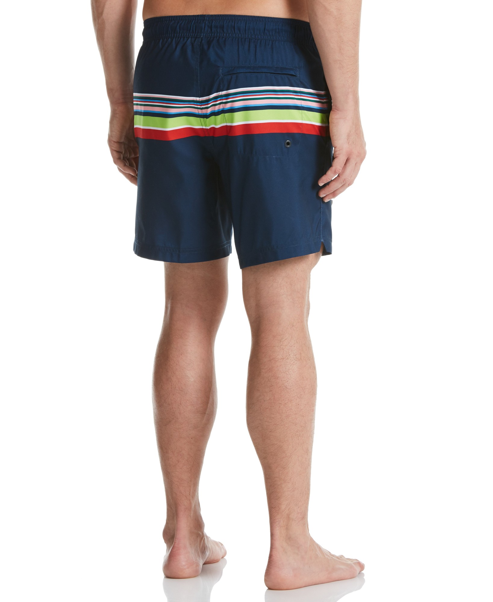 Perry Ellis Men's Stripe Swim Short in Ink/Blue, Size Small, 100% Polyester, Volley thumbnail