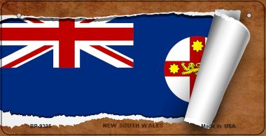 BP-9335 3 X 6 in. New South Wales Flag Scroll Novelty Metal Bicycle Plate