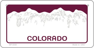 BP-5330 3 X 6 in. Colorado Blank Novelty Metal Bicycle Plate