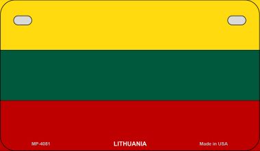 MP-4081 7 X 4 in. Lithuania Flag Novelty Metal Motorcycle Plate