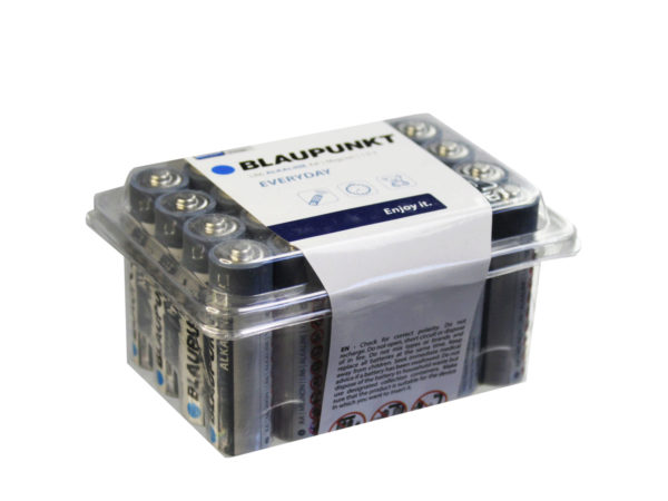 Kole Imports DA202-6 Blaupunkt Everyday Alkaline AA Battery in Clam Shell - 24 per Pack - Pack of 6
