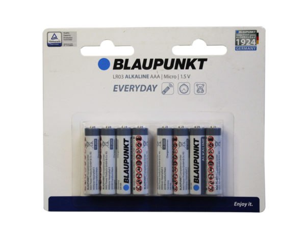 DA205-10 Blaupunkt Everyday Alkaline AAA Battery - 8 per Pack - Pack of 10