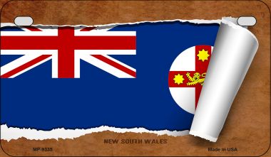 MP-9335 7 X 4 in. New South Wales Flag Scroll Novelty Metal Motorcycle Plate
