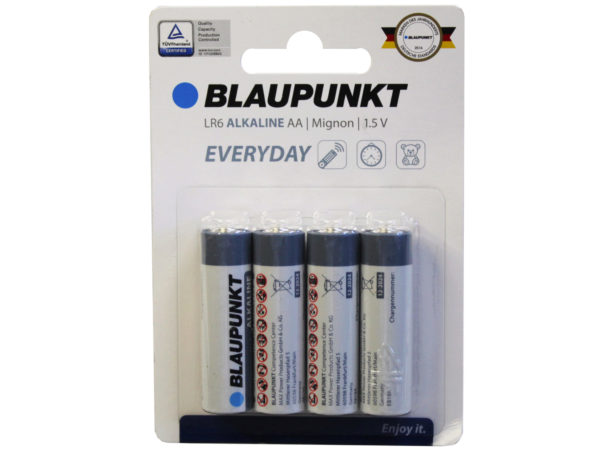 Kole Imports DA201-12 Blaupunkt Everday Alkaline AA Battery - 4 per Pack - Pack of 12