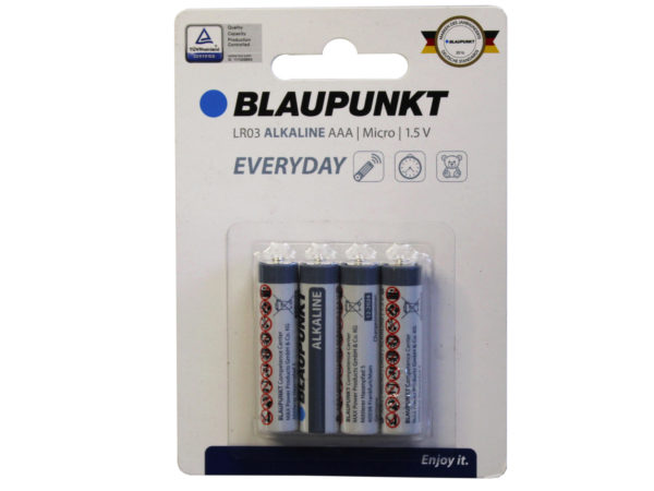 DA204-12 Blaupunkt Everyday Alkaline AAA Battery - 4 per Pack - Pack of 12