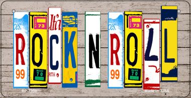 BP-7950 3 X 6 in. Rock N Roll Plate Art Novelty Metal Bicycle Plate