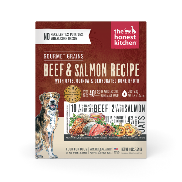 The Honest Kitchen Wholemade Whole Grain Beef & Salmon Dog Food, 10 Lbs