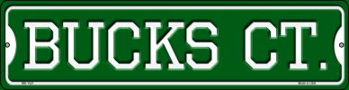 MK-1021 3 X 12 in. Bucks Ct Novelty Mini Metal Street Sign