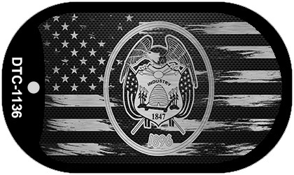 DTC-1136 1.5 X 2 in. Utah Carbon Fiber Brushed Aluminum Novelty Metal Dog Tag Necklace