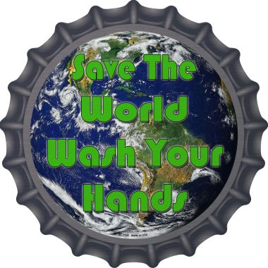 BC-1128 12 X 12 in. Save the World Novelty Metal Bottle Cap