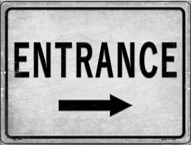 PM-2658 4.5 X 6 in. Entrance Right Novelty Mini Metal Parking Sign