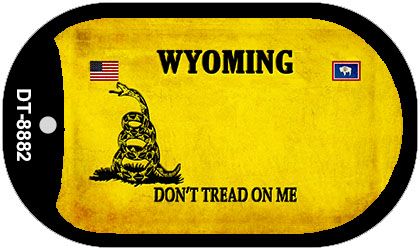 DT-8882 1 X 2 in. Wyoming Do Not Tread Novelty Metal Dog Tag Necklace