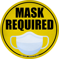 CM-1229 3.5 X 3.5 in. Mask Required Novelty Mini Metal Circle Magnet Sign