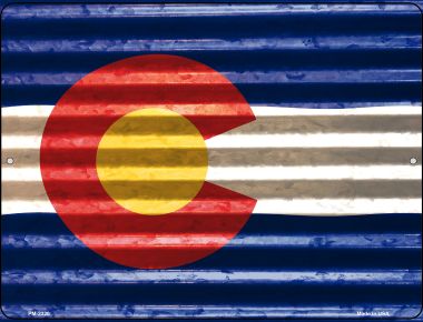 PM-2320 4.5 X 6 in. Colorado Flag Novelty Mini Metal Parking Sign
