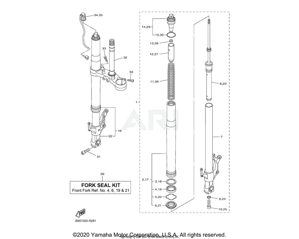 Yamaha OEM 1MD-23111-00-00 BOLT, CAP