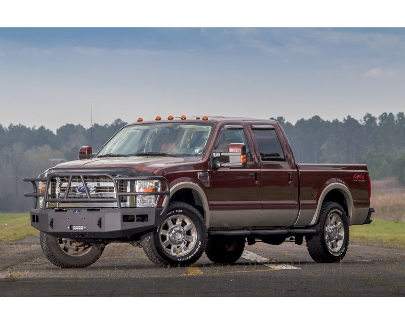 Hammerhead Armor 600-56-0255 F-250-F-550 Front Winch Bumper Full Brushguard X-Series for 08-10 Ford F-250-F-550 Black Steel