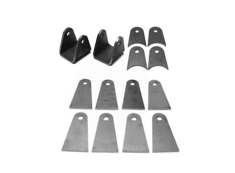 Steinjager J0003868 Tabs and Clevises, Weld on 4 Link Tab and Clevis Kits 0.563 Bore 2.75 Axle Diameter 4 Axle Tabs 3.50 Inches Long 8 Flat Tabs 4.00