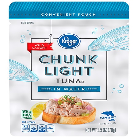Kroger Wild Caught Chunk Light Tuna in Water - 2.5 Oz