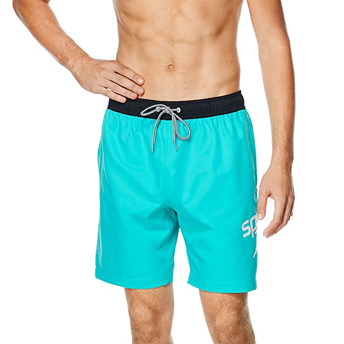 Speedo Green Athletic Logo Volley Swim Shorts