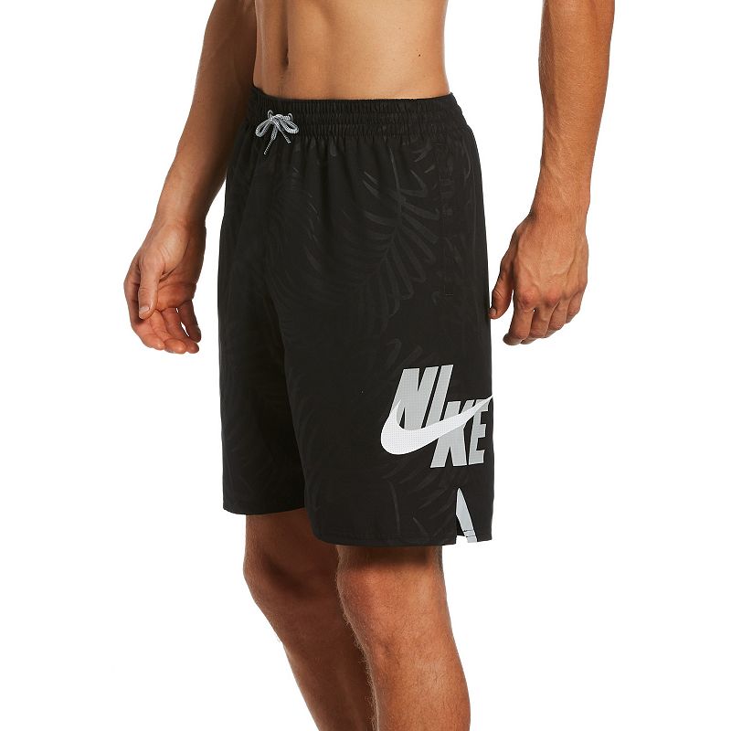 Men's Nike Swim Palm Vital 9-inch Volley Shorts, Size: XXL, Black