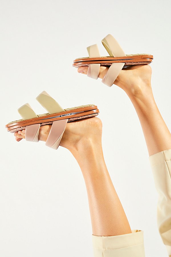 Golden Hour Slip-on Sandals by Vicenza at Free People, Light Green / Cream, US 9