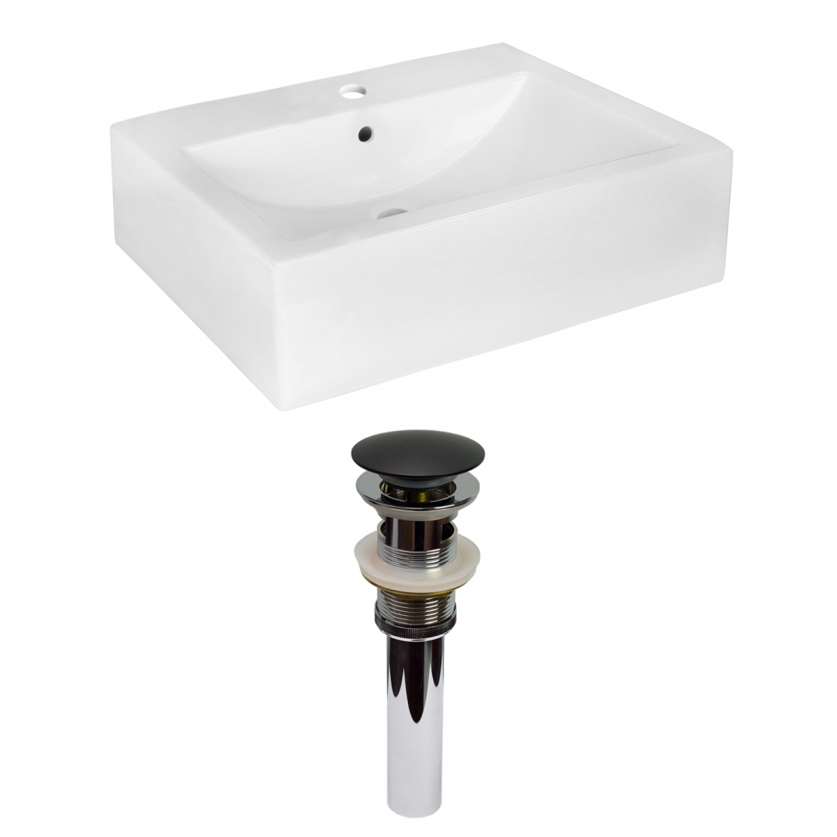 20.25-in. W Wall Mount White Vessel Set for 1 Hole Center Faucet - American Imaginations AI-31610