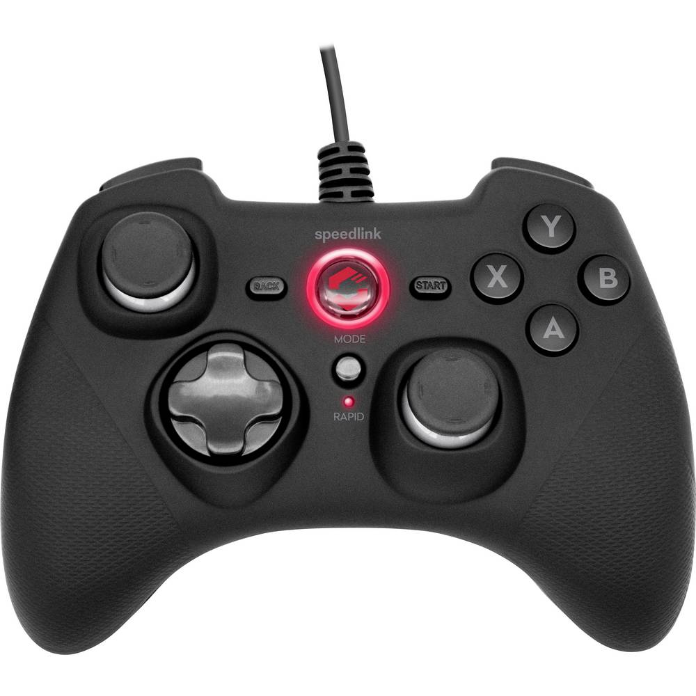 Speedlink RAIT Gamepad - Bedrade Gamepad Met Trilfunctie Voor PC/PS3/Switch/OLED Zwartzwart Kabelgebonden