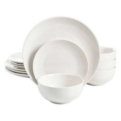 Simply Essential Coupe 12-Piece Dinnerware Set in White