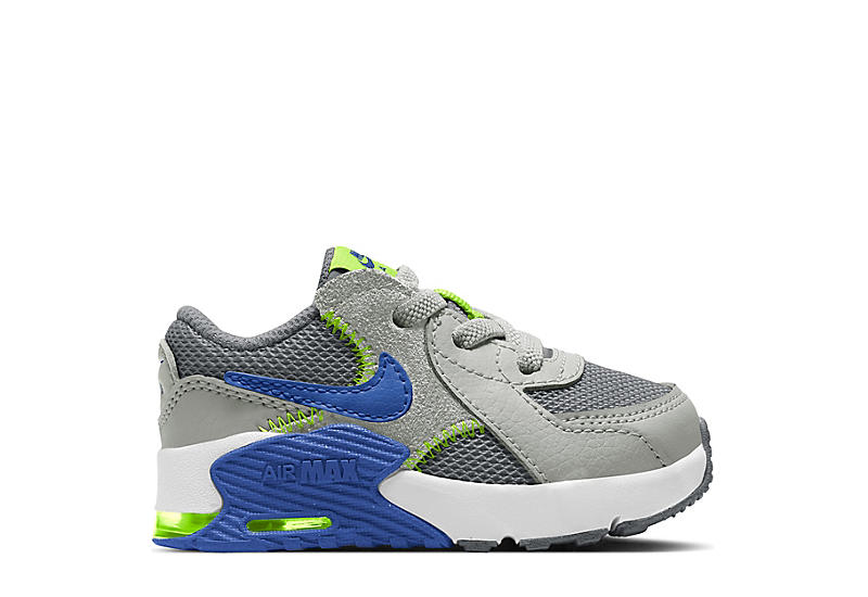 Boys' Nike Infant & Toddler Air Max Excee Sneakers in Grey/Royal/Volt Size 10 - Toddler Medium