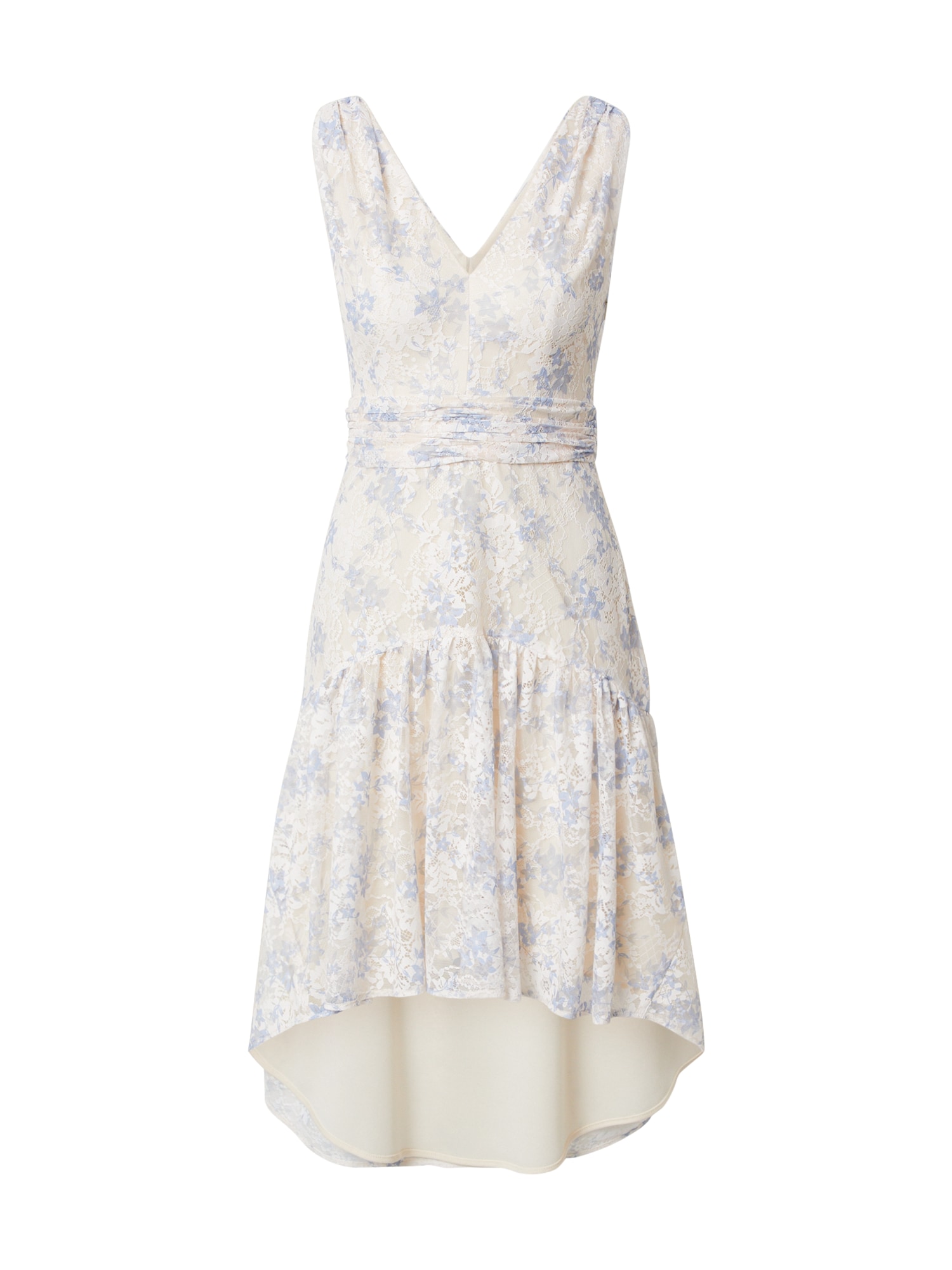 Chi Chi Lace Dip Hem Dress in Nude, Size 16
