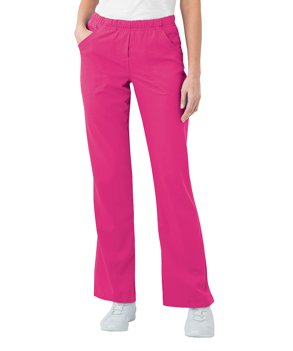 Urbane Women's Scrubs Bottoms FUCHSIA - Fuchsia Pocket Flare Scrub Pants - Women, Women's Tall, Petite & Plus