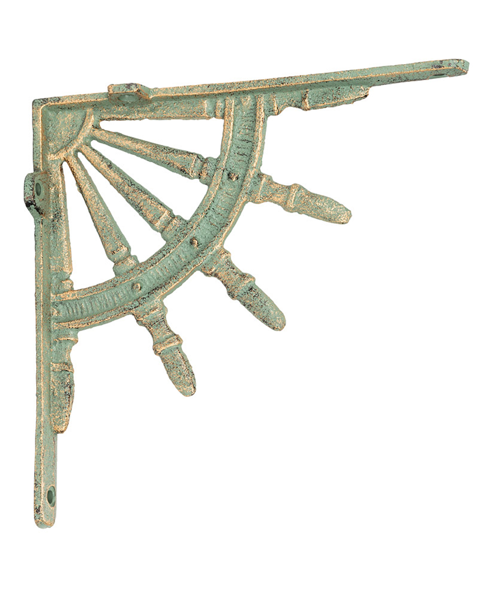 AB-27-FOUNDRY-0036 7 in. Cast Iron Helm Bracket Statue, Verdigris